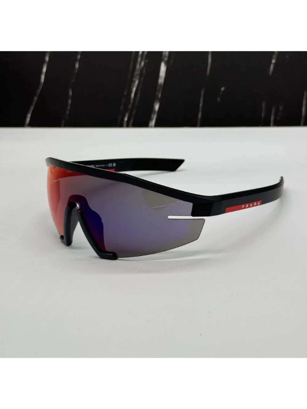 New Prada Linea Rossa PS03ZS 1BO10A Sport Unisex Sunglasses Purple Black